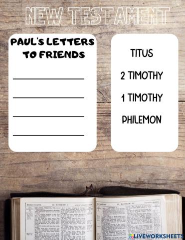 Paul's letters to friends