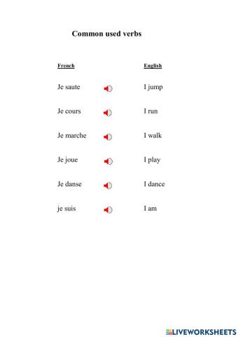 Common verbs Y5