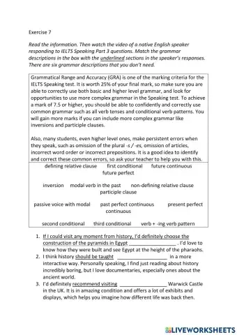IE3, Unit 5, Speaking, Exercise 7