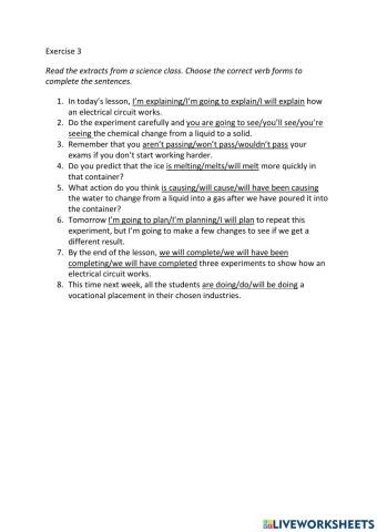 IE3, Unit 6, Grammar and Vocabulary, Exercise 3