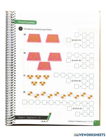 Multiplicar haciendo grupos iguales