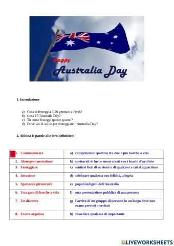 Australia Day - attività per principianti