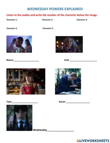 Wedenesday characters powers listening