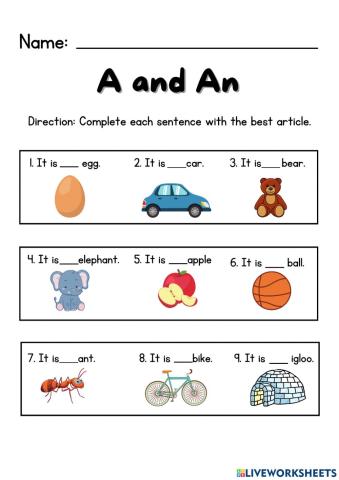 Indefinite Artciles II