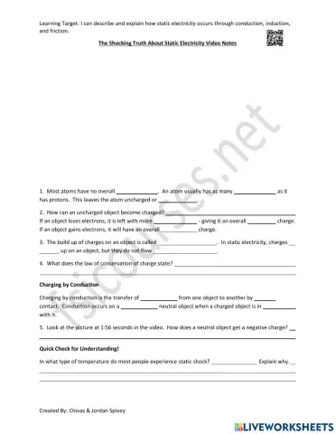 The Shocking Truth About Static Electricity Video Notes