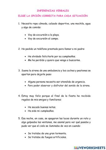 INFERENCIAS VERBALES