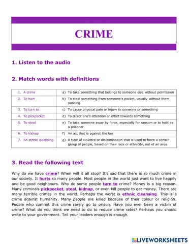 Crime - Listening B1