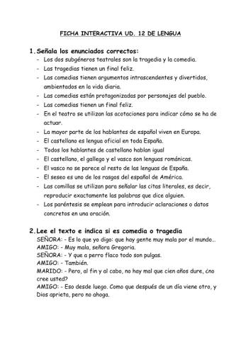 Lengua (teatro, arcaísmos, neologismos y extranjerismos)