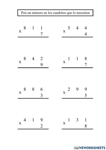 Multiplicaciones por una cifra - 3
