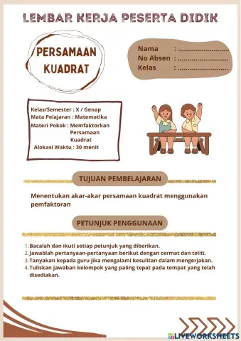 LKPD Persamaan Kuadrat