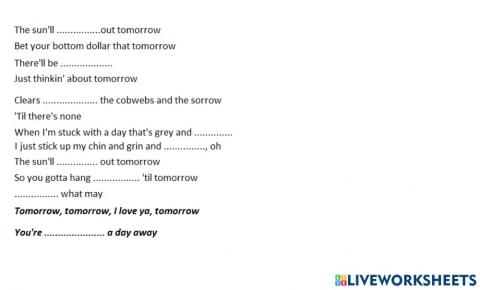 Tomorrow -alicia morton