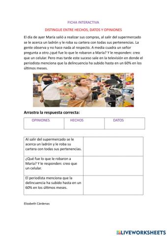 Distinguir sucesos, opiniones y datos