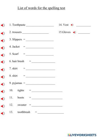 Spelling test Y6