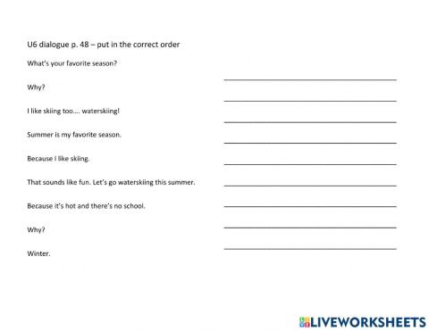 5th G U6 dialogue order