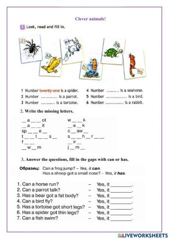 Worksheets «Clever animals!»