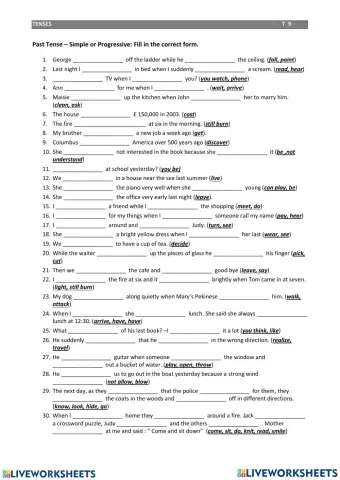 Past simple vs past continuous
