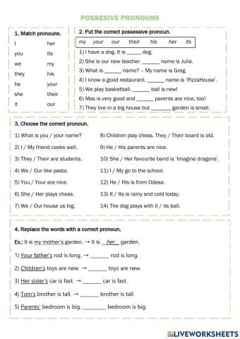 Possessive adjectives