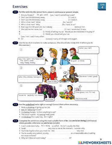 Present continuous and present simple 2