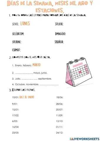 Días, meses, estaciones