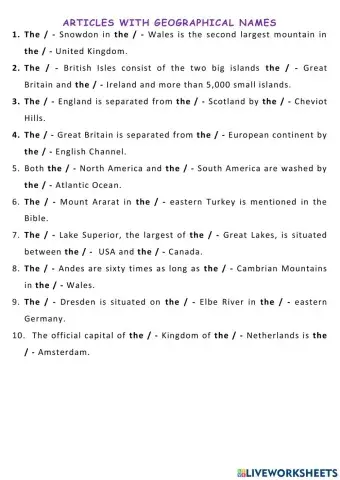 Articles with geographical names 1