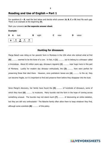 Reading and use of english