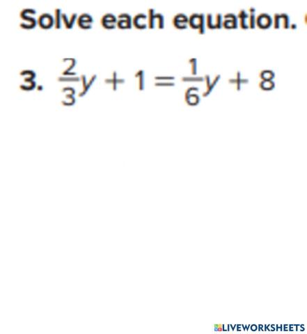 Solve equations with variables on two sides