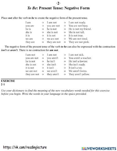 Present simple negative