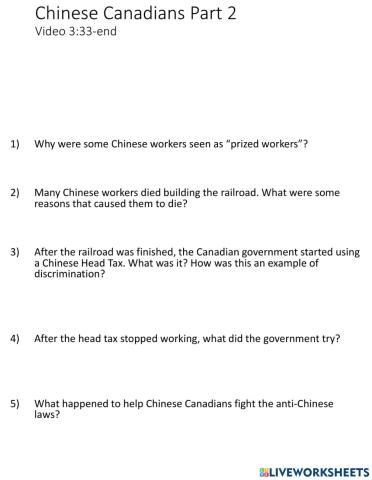 Chinese Immigrants part 2
