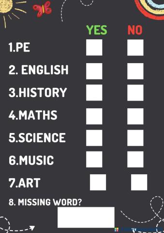 Listen to the song about subjects