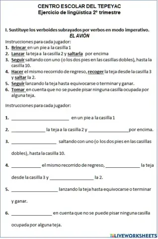 Verbos en imperativo