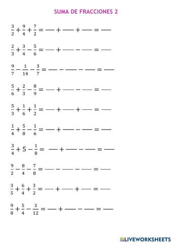 Suma de fracciones 2