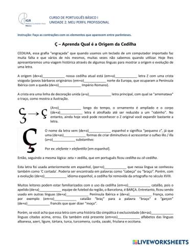 Contrações com artigos definidos