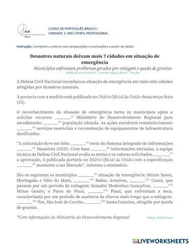 Contrações e Preposições