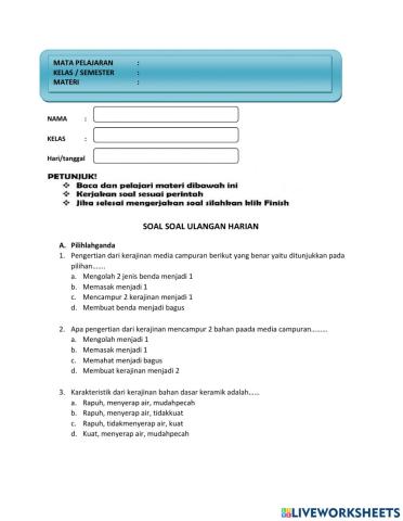 Bahan kerajinan berbasis media campur