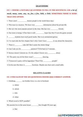 Quantifiers + relative clause