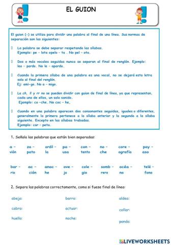 El guión al final del renglón