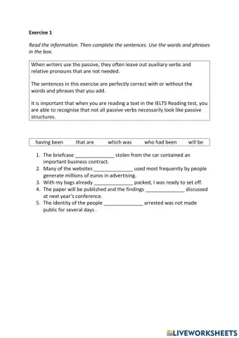 IE3, Unit 7, Reading, Exercise 1