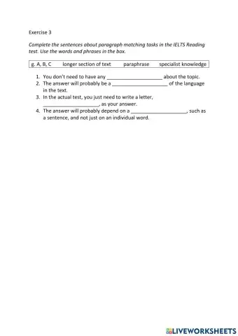 IE3, Unit 7, Reading, Exercise 3