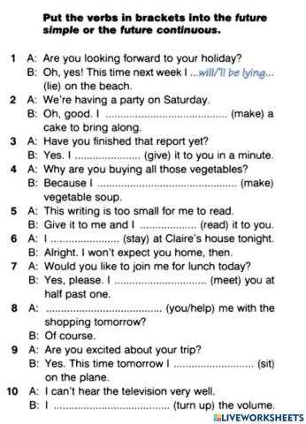 Future Continuous vs Future Simple