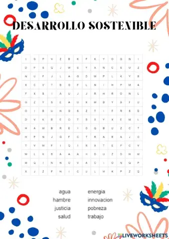 Sopa letras desarrollo sostenible