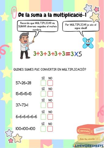 De la suma a la multiplicació