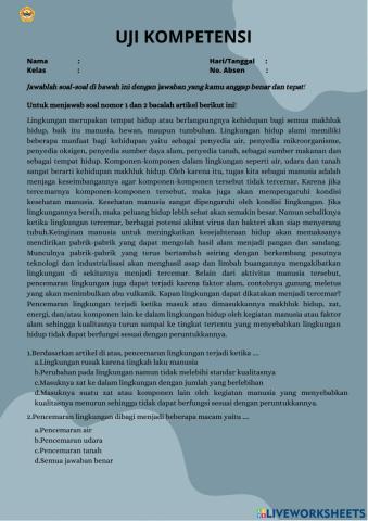 Pencemaran Lingkungan