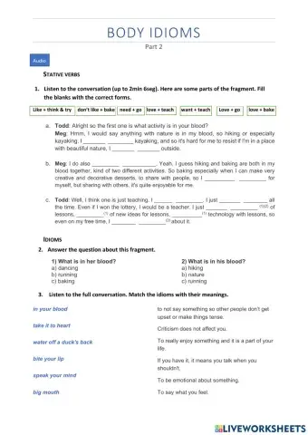 Body Idioms - Part 2