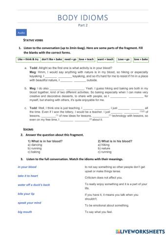 Body Idioms - Part 2