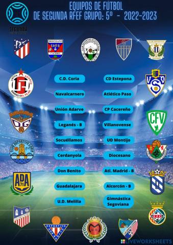Equipos de Fútbol de Primera RFEF- Grupo: 5
