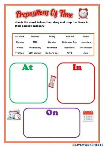 Prepositions of time - freer practice