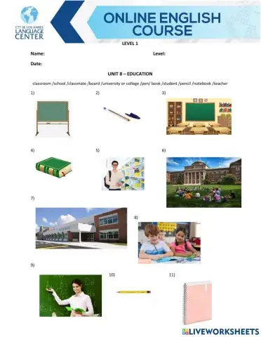 Life 1 - Unit 8 - Lesson B - Vocabulary: Education