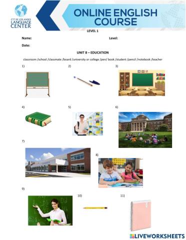 Life 1 - Unit 8 - Lesson B - Vocabulary: Education