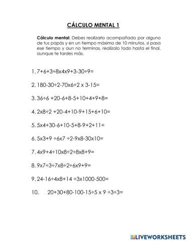 Cálculo mental