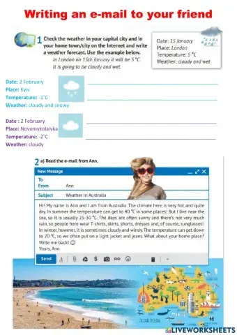 Writing an e-mail to your friend